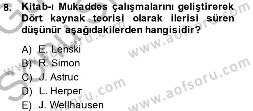 Yaşayan Dünya Dinleri Dersi 2014 - 2015 Yılı (Final) Dönem Sonu Sınav Soruları 8. Soru