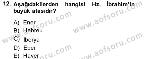 Yaşayan Dünya Dinleri Dersi 2014 - 2015 Yılı Tek Ders Sınav Soruları 12. Soru
