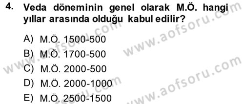 Yaşayan Dünya Dinleri Dersi 2014 - 2015 Yılı Tek Ders Sınav Soruları 4. Soru