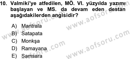 Yaşayan Dünya Dinleri Dersi 2015 - 2016 Yılı (Vize) Ara Sınav Soruları 10. Soru