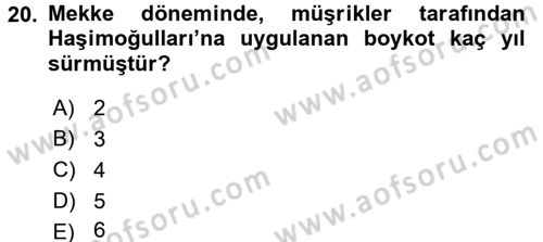 Yaşayan Dünya Dinleri Dersi 2015 - 2016 Yılı (Final) Dönem Sonu Sınav Soruları 20. Soru