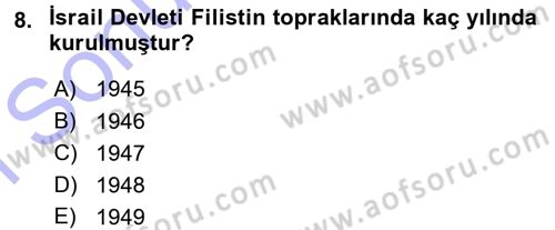 Yaşayan Dünya Dinleri Dersi 2015 - 2016 Yılı (Final) Dönem Sonu Sınav Soruları 8. Soru