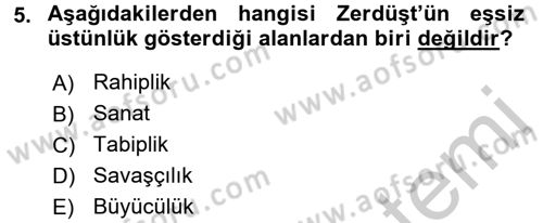 Yaşayan Dünya Dinleri Dersi 2016 - 2017 Yılı 3 Ders Sınav Soruları 5. Soru