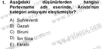 Türk Düşünce Tarihi Dersi 2014 - 2015 Yılı (Final) Dönem Sonu Sınav Soruları 1. Soru