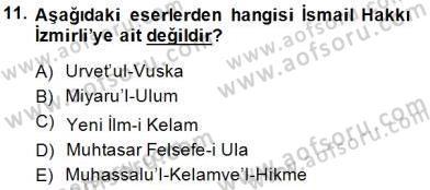 Türk Düşünce Tarihi Dersi 2014 - 2015 Yılı (Final) Dönem Sonu Sınav Soruları 11. Soru