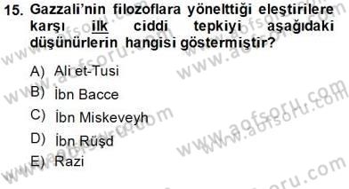 Türk Düşünce Tarihi Dersi 2014 - 2015 Yılı (Final) Dönem Sonu Sınav Soruları 15. Soru