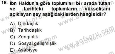 Türk Düşünce Tarihi Dersi 2014 - 2015 Yılı (Final) Dönem Sonu Sınav Soruları 16. Soru