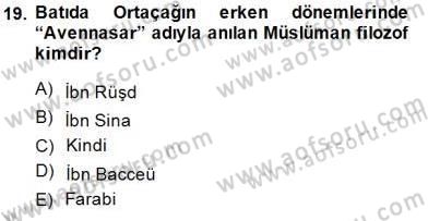Türk Düşünce Tarihi Dersi 2014 - 2015 Yılı (Final) Dönem Sonu Sınav Soruları 19. Soru