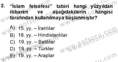 Türk Düşünce Tarihi Dersi 2014 - 2015 Yılı (Final) Dönem Sonu Sınav Soruları 2. Soru