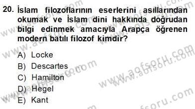 Türk Düşünce Tarihi Dersi 2014 - 2015 Yılı (Final) Dönem Sonu Sınav Soruları 20. Soru
