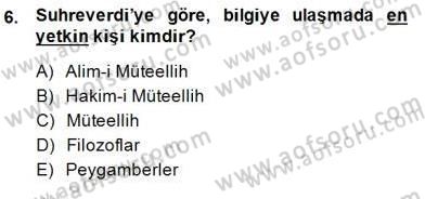 Türk Düşünce Tarihi Dersi 2014 - 2015 Yılı (Final) Dönem Sonu Sınav Soruları 6. Soru