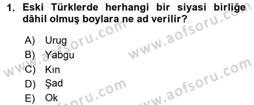 Türk Düşünce Tarihi Dersi 2020 - 2021 Yılı Yaz Okulu Sınav Soruları 1. Soru