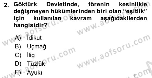 Türk Düşünce Tarihi Dersi 2020 - 2021 Yılı Yaz Okulu Sınav Soruları 2. Soru