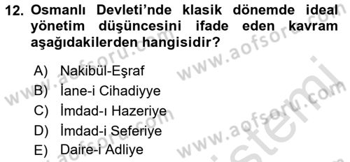 Türk Düşünce Tarihi Dersi 2021 - 2022 Yılı (Vize) Ara Sınav Soruları 12. Soru