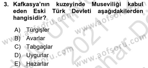 Türk Düşünce Tarihi Dersi 2021 - 2022 Yılı (Vize) Ara Sınav Soruları 3. Soru