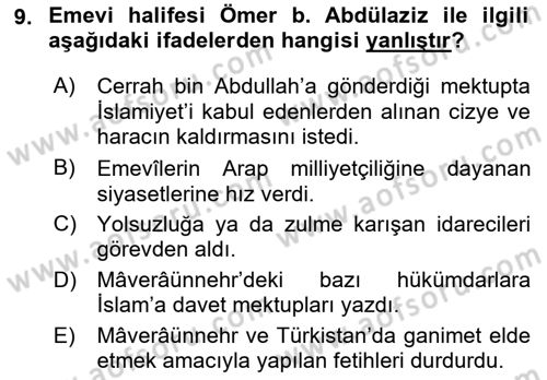 Türk Düşünce Tarihi Dersi 2021 - 2022 Yılı (Vize) Ara Sınav Soruları 9. Soru