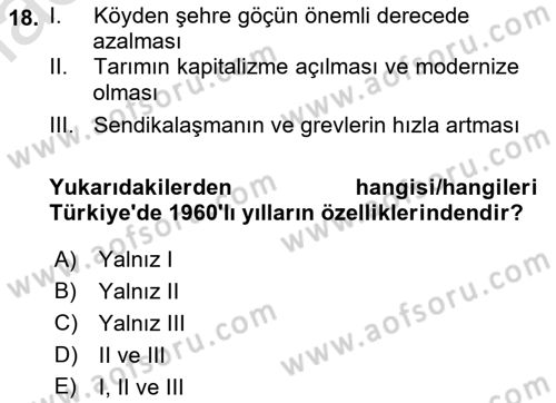 Türk Düşünce Tarihi Dersi 2021 - 2022 Yılı Yaz Okulu Sınav Soruları 18. Soru