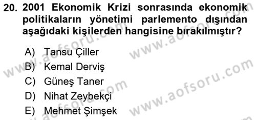 Türk Düşünce Tarihi Dersi 2021 - 2022 Yılı Yaz Okulu Sınav Soruları 20. Soru