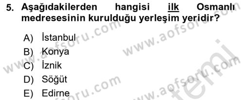 Türk Düşünce Tarihi Dersi 2021 - 2022 Yılı Yaz Okulu Sınav Soruları 5. Soru