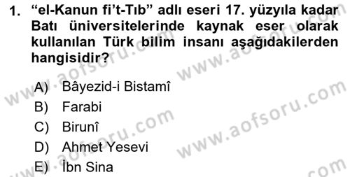 Türk Düşünce Tarihi Dersi 2022 - 2023 Yılı Yaz Okulu Sınav Soruları 1. Soru