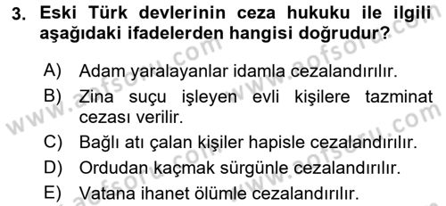Türk Düşünce Tarihi Dersi 2022 - 2023 Yılı Yaz Okulu Sınav Soruları 3. Soru
