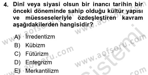 Türk Düşünce Tarihi Dersi 2022 - 2023 Yılı Yaz Okulu Sınav Soruları 4. Soru