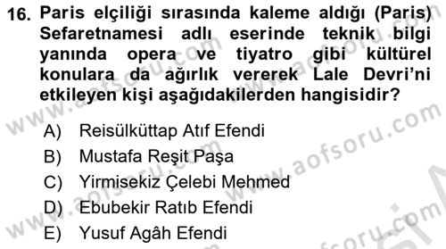 Türk Düşünce Tarihi Dersi 2023 - 2024 Yılı (Vize) Ara Sınav Soruları 16. Soru