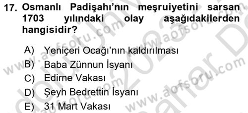 Türk Düşünce Tarihi Dersi 2023 - 2024 Yılı (Vize) Ara Sınav Soruları 17. Soru