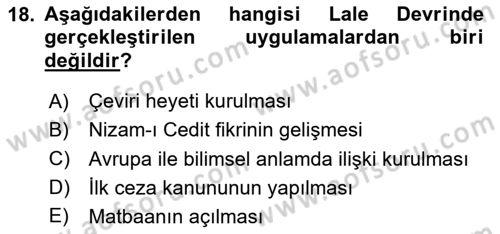 Türk Düşünce Tarihi Dersi 2023 - 2024 Yılı (Vize) Ara Sınav Soruları 18. Soru