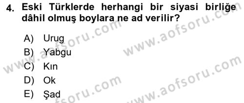 Türk Düşünce Tarihi Dersi 2023 - 2024 Yılı (Vize) Ara Sınav Soruları 4. Soru