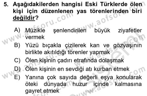 Türk Düşünce Tarihi Dersi 2023 - 2024 Yılı (Vize) Ara Sınav Soruları 5. Soru