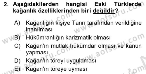 Türk Düşünce Tarihi Dersi 2023 - 2024 Yılı Yaz Okulu Sınav Soruları 2. Soru