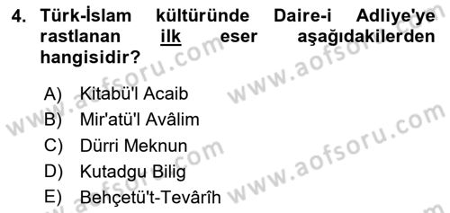 Türk Düşünce Tarihi Dersi 2023 - 2024 Yılı Yaz Okulu Sınav Soruları 4. Soru