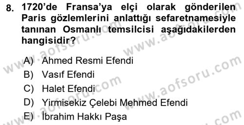 Türk Düşünce Tarihi Dersi 2023 - 2024 Yılı Yaz Okulu Sınav Soruları 8. Soru
