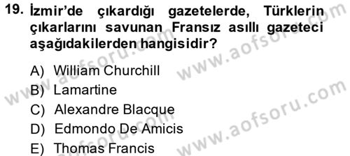 Türk Basın Tarihi Dersi 2014 - 2015 Yılı (Vize) Ara Sınav Soruları 19. Soru