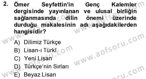 Türk Basın Tarihi Dersi 2014 - 2015 Yılı (Vize) Ara Sınav Soruları 2. Soru