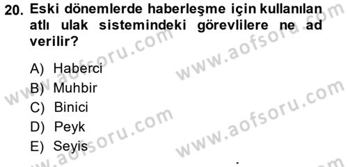 Türk Basın Tarihi Dersi 2014 - 2015 Yılı Tek Ders Sınavı 20. Soru