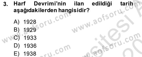 Türk Basın Tarihi Dersi 2014 - 2015 Yılı Tek Ders Sınavı 3. Soru