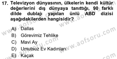 Türk Basın Tarihi Dersi 2016 - 2017 Yılı 3 Ders Sınavı 17. Soru