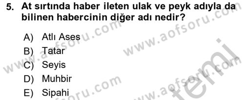 Türk Basın Tarihi Dersi 2016 - 2017 Yılı 3 Ders Sınavı 5. Soru