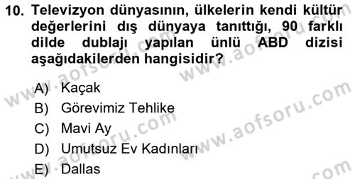 Türk Basın Tarihi Dersi 2017 - 2018 Yılı 3 Ders Sınavı 10. Soru