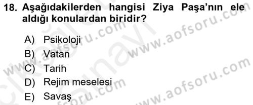 Türk Basın Tarihi Dersi 2017 - 2018 Yılı 3 Ders Sınavı 18. Soru