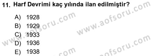 Türk Basın Tarihi Dersi 2019 - 2020 Yılı (Vize) Ara Sınav Soruları 11. Soru
