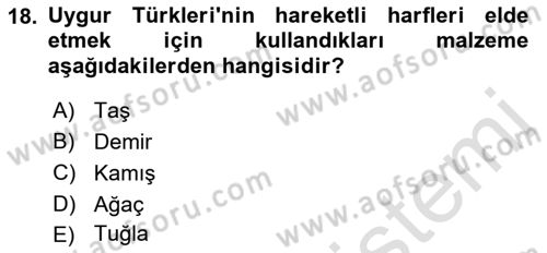 Türk Basın Tarihi Dersi 2019 - 2020 Yılı (Vize) Ara Sınav Soruları 18. Soru