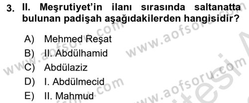 Türk Basın Tarihi Dersi 2021 - 2022 Yılı (Vize) Ara Sınavı 3. Soru