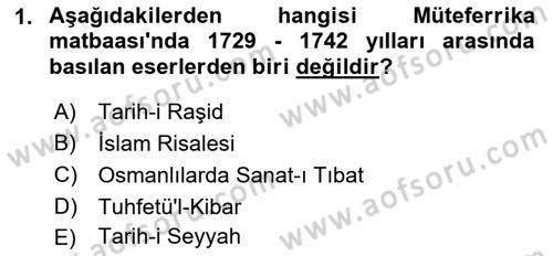 Türk Basın Tarihi Dersi 2022 - 2023 Yılı Yaz Okulu Sınavı 1. Soru