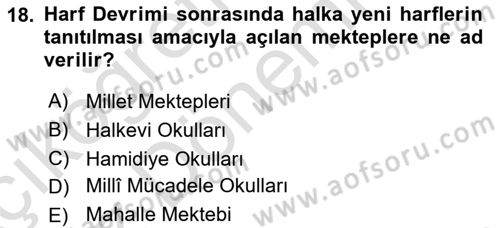 Türk Basın Tarihi Dersi 2023 - 2024 Yılı (Vize) Ara Sınavı 18. Soru