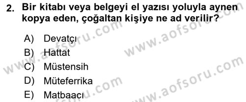 Türk Basın Tarihi Dersi 2023 - 2024 Yılı (Vize) Ara Sınavı 2. Soru