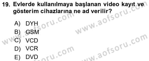 Türk Basın Tarihi Dersi 2023 - 2024 Yılı (Final) Dönem Sonu Sınavı 19. Soru