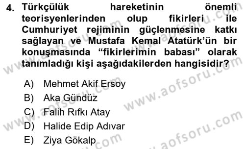 Türk Basın Tarihi Dersi 2024 - 2025 Yılı (Final) Dönem Sonu Sınav Soruları 4. Soru